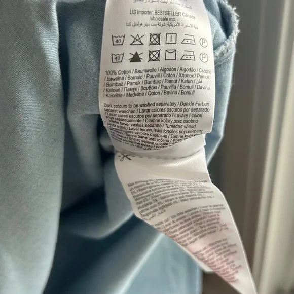 Denim Chambray Shirt with Fringe - Picture 6 of 6